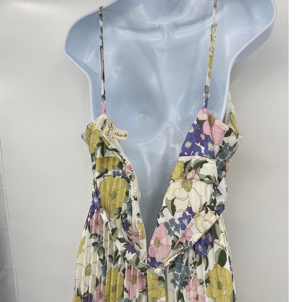 Jessica Simpson Floral Maxi SunDress Sz L Coquette Milkmaid Cottagecore Dainty - Picture 9 of 13